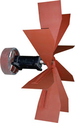 Роторный вентилятор в сборе со шкивом и подшипниковой опорой. Оборудование для сушки пиломатериалов.
