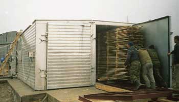 Контрольная сушка древесины в 2-х модульной сушильной камере, г. Минск.